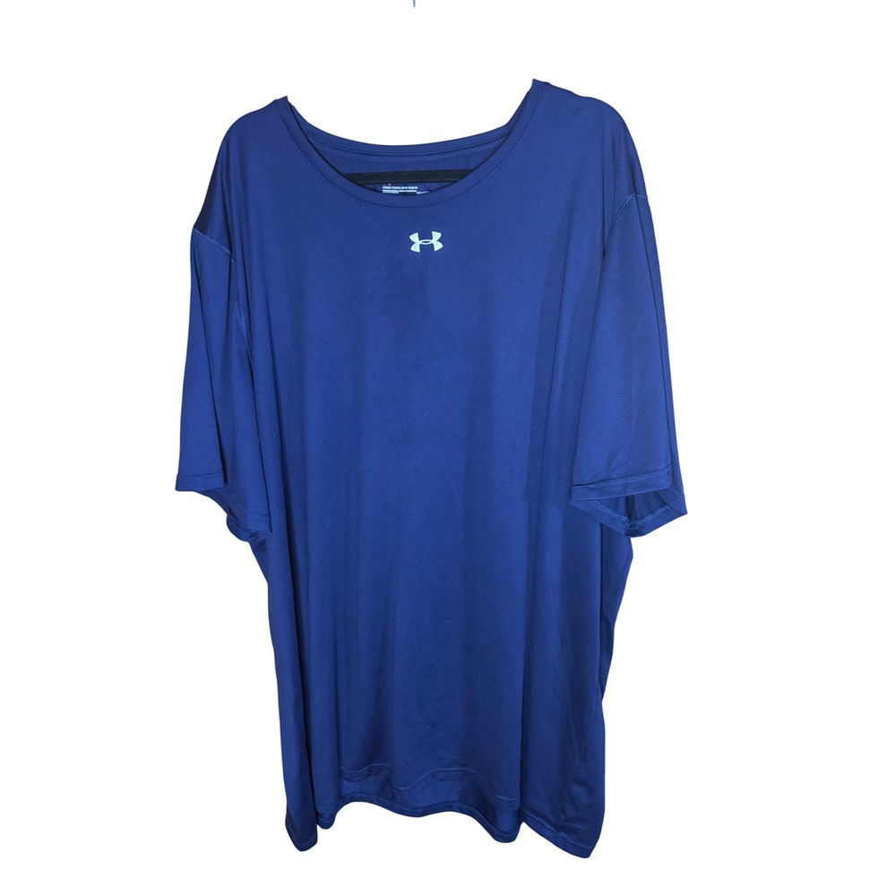 Under Armour HeatGear Mens 4XL Navy Blue Short Sleeve Loose Fit T-Shirt